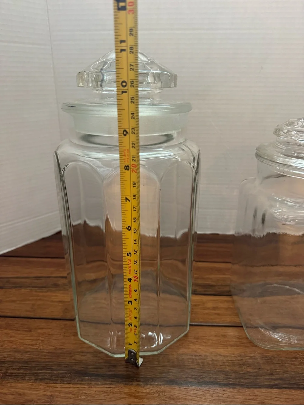 Vintage Set of 2 Glass Canisters with Lids